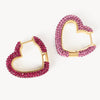 Ruby Rose Heart Sparkle Hoop Earrings