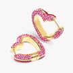 Ruby Rose Heart Sparkle Hoop Earrings