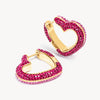 Ruby Rose Heart Sparkle Hoop Earrings