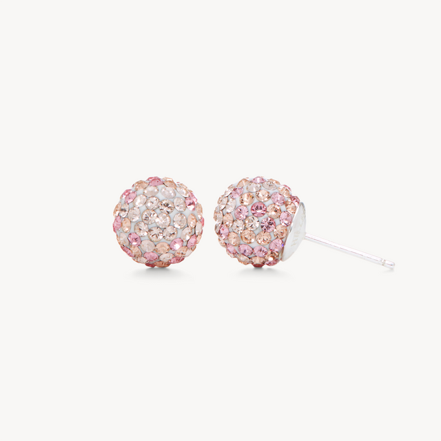 10mm Sparkle Ball™ Stud Earrings Pink Champagne