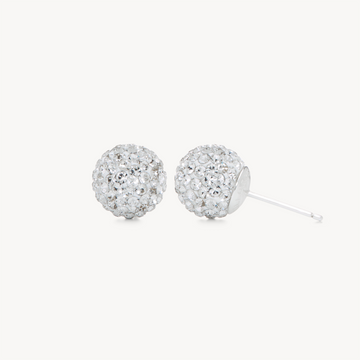 10mm Sparkle Ball™ Stud Earrings White