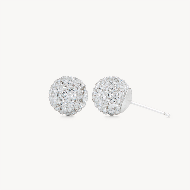 10mm Sparkle Ball™ Stud Earrings White