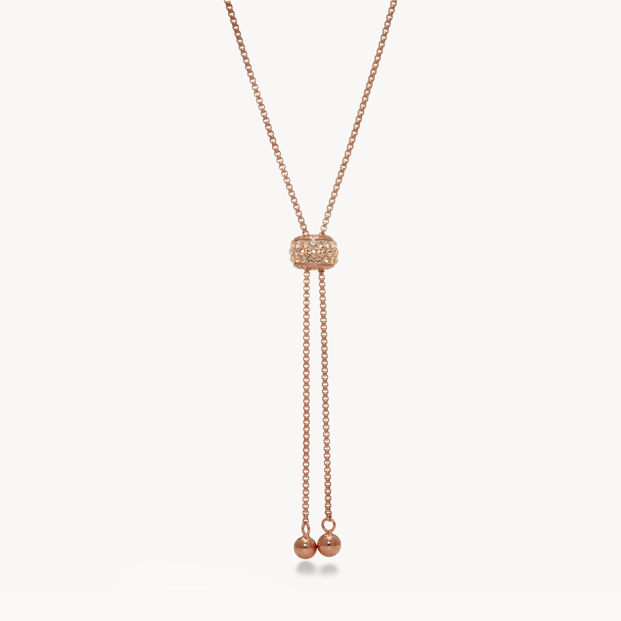 Sparkle Bolo Tie Necklace Rose Gold