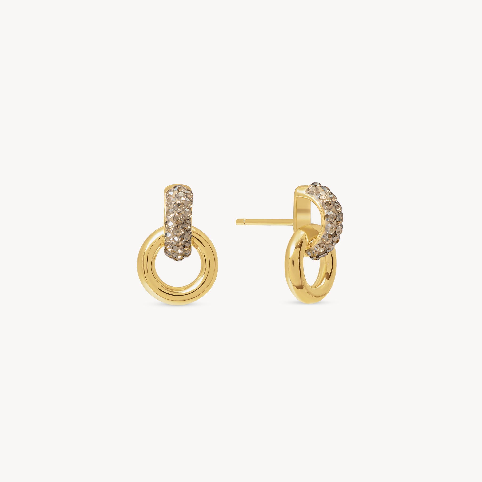 Soft Gold Interlock Sparkle Earrings