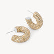 Soft Gold Sparkle Chunky Hoop Earrings