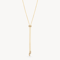 Soft Gold Sparkle Bolo Tie Necklace