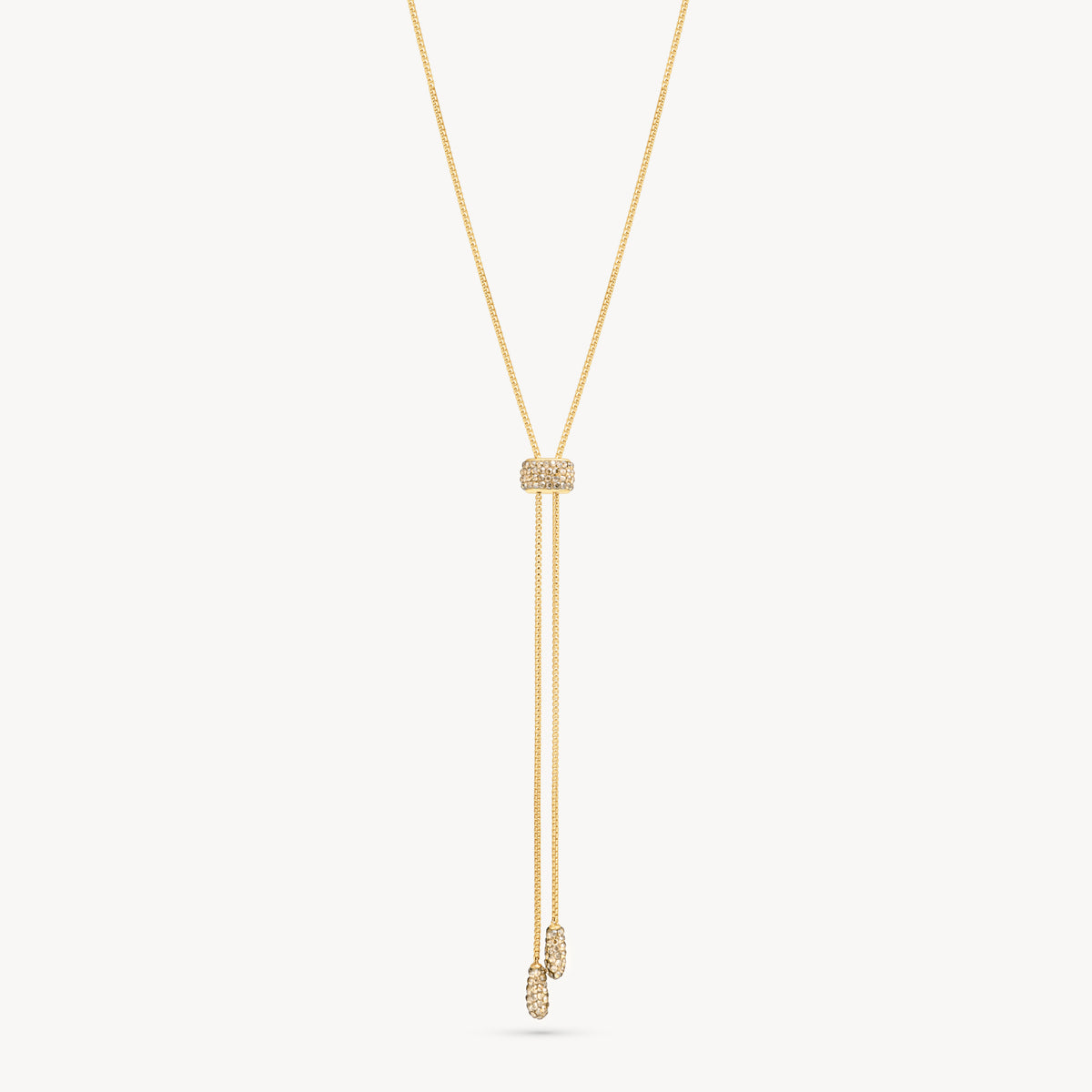 Soft Gold Sparkle Bolo Tie Necklace