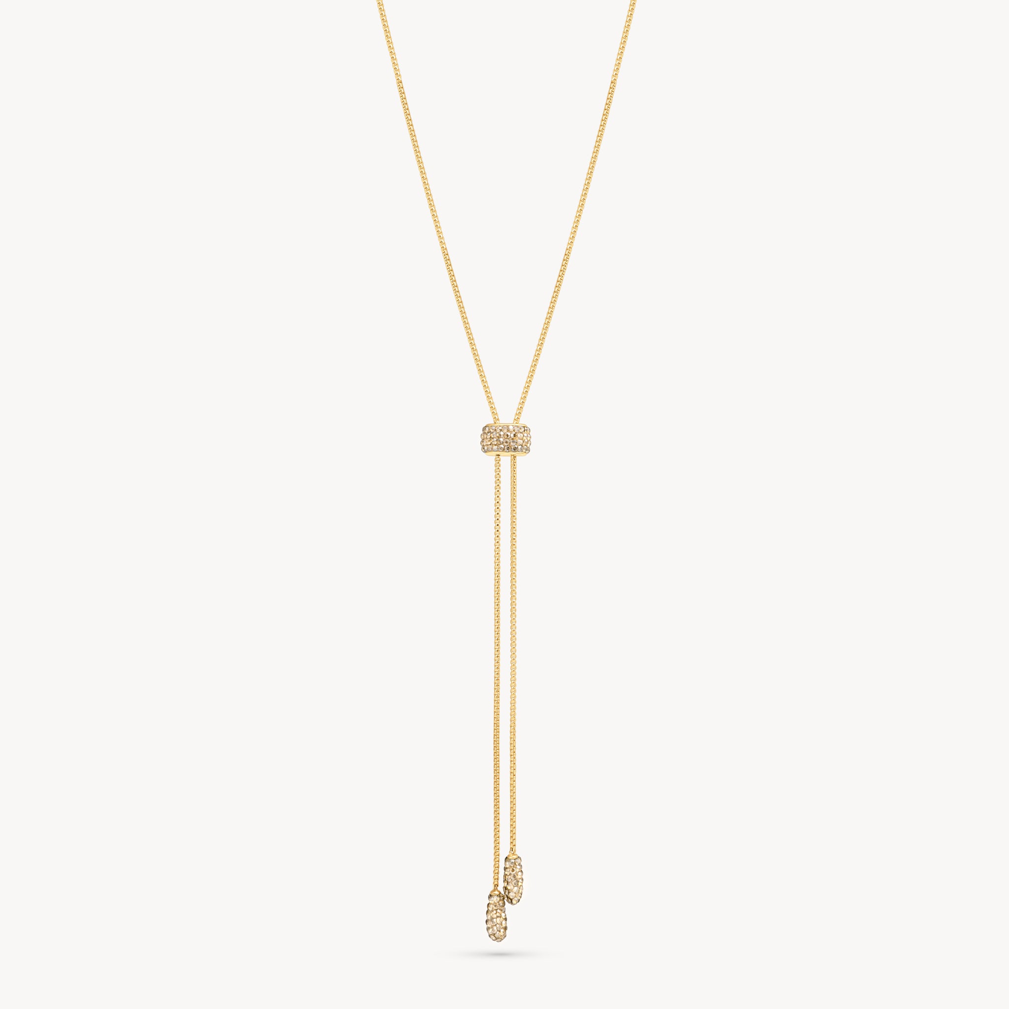 Soft Gold Sparkle Bolo Tie Necklace