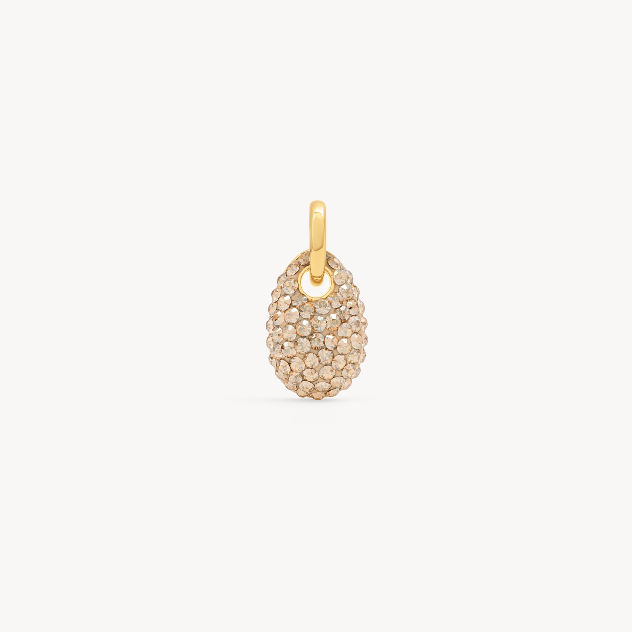 Soft Gold Sparkle Pebble Charm