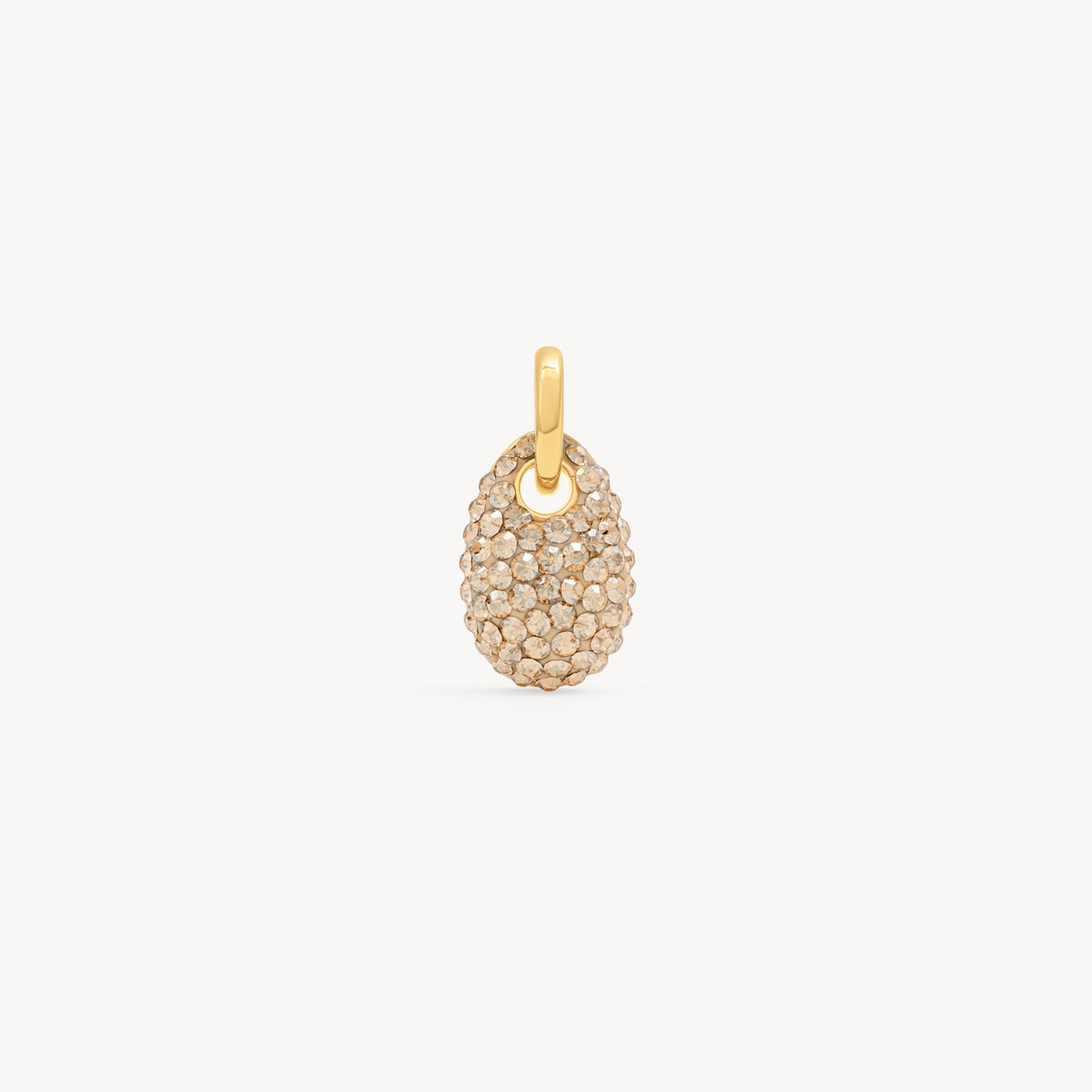 Soft Gold Sparkle Pebble Charm