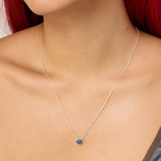 Sapphire Sparkle Bezel Slider Necklace on model