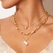 Sea Salt Sparkle Ball™ Rondelle Charm Necklace on model