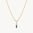 September Gold Birthstone Baguette Necklace