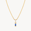 September Gold Birthstone Baguette Necklace