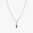 September Silver Birthstone Baguette Necklace