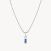 September Silver Birthstone Baguette Necklace