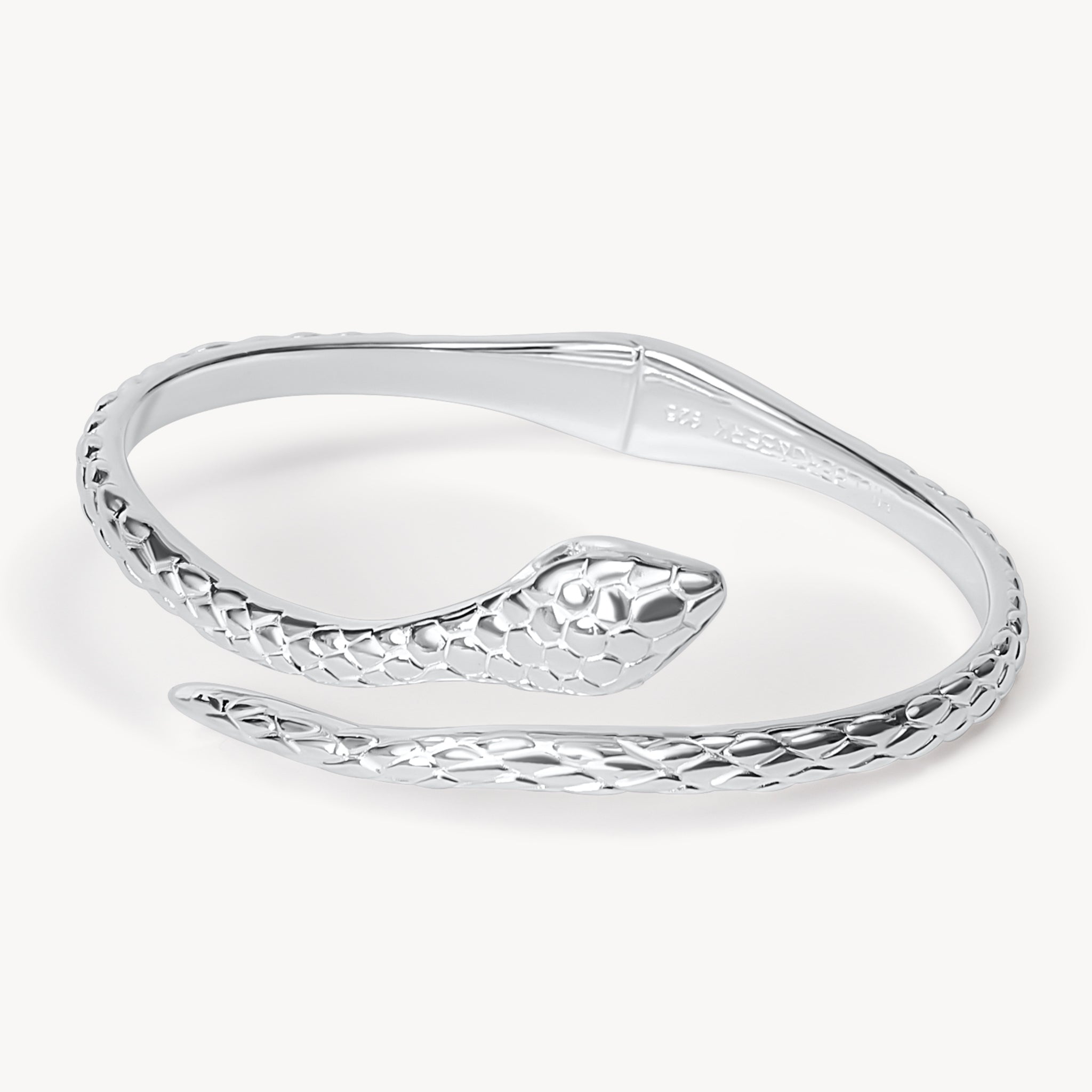 Serpent Cuff Bracelet Silver