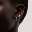 Serpent Stud Earrings Silver on model