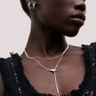 Serpent Y Necklace Silver on model