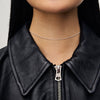 Singapore Slider Chain Necklace in Silver on model