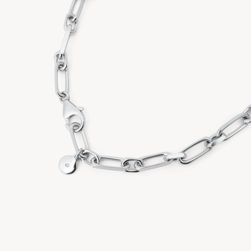 Silver Multi-Station Charm Necklace closure