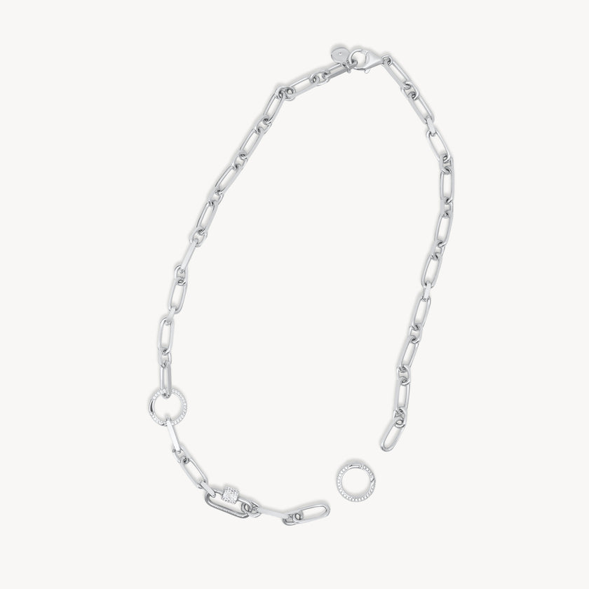 Silver Multi-Station Charm Necklace