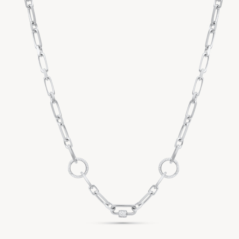 Silver Multi-Station Charm Necklace