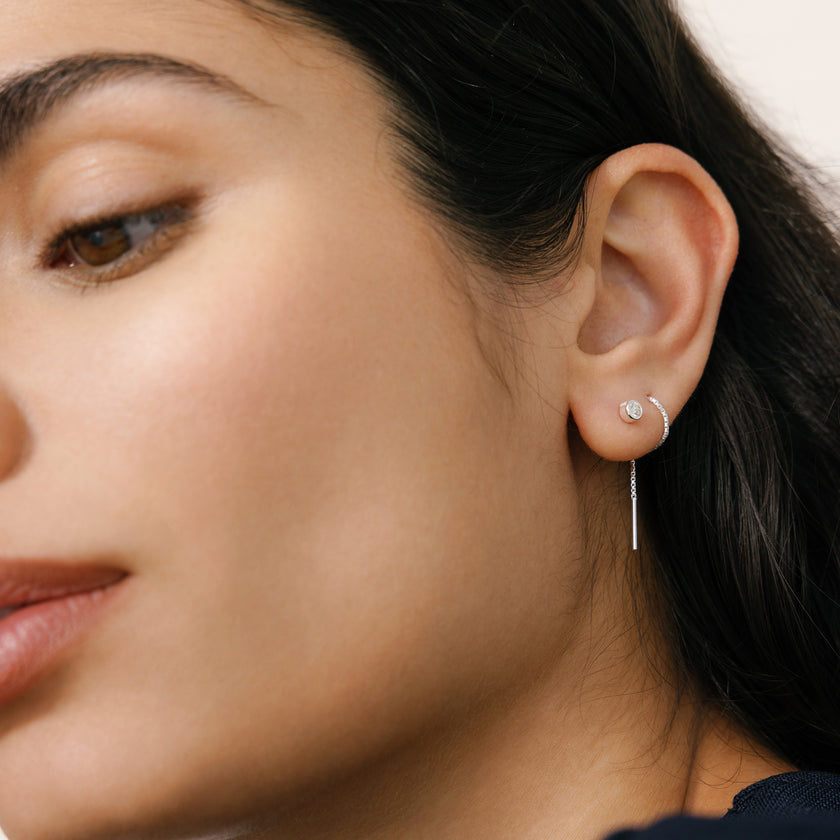 Bezel Threader Earrings