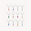 Silver Birthstone Baguette Charms