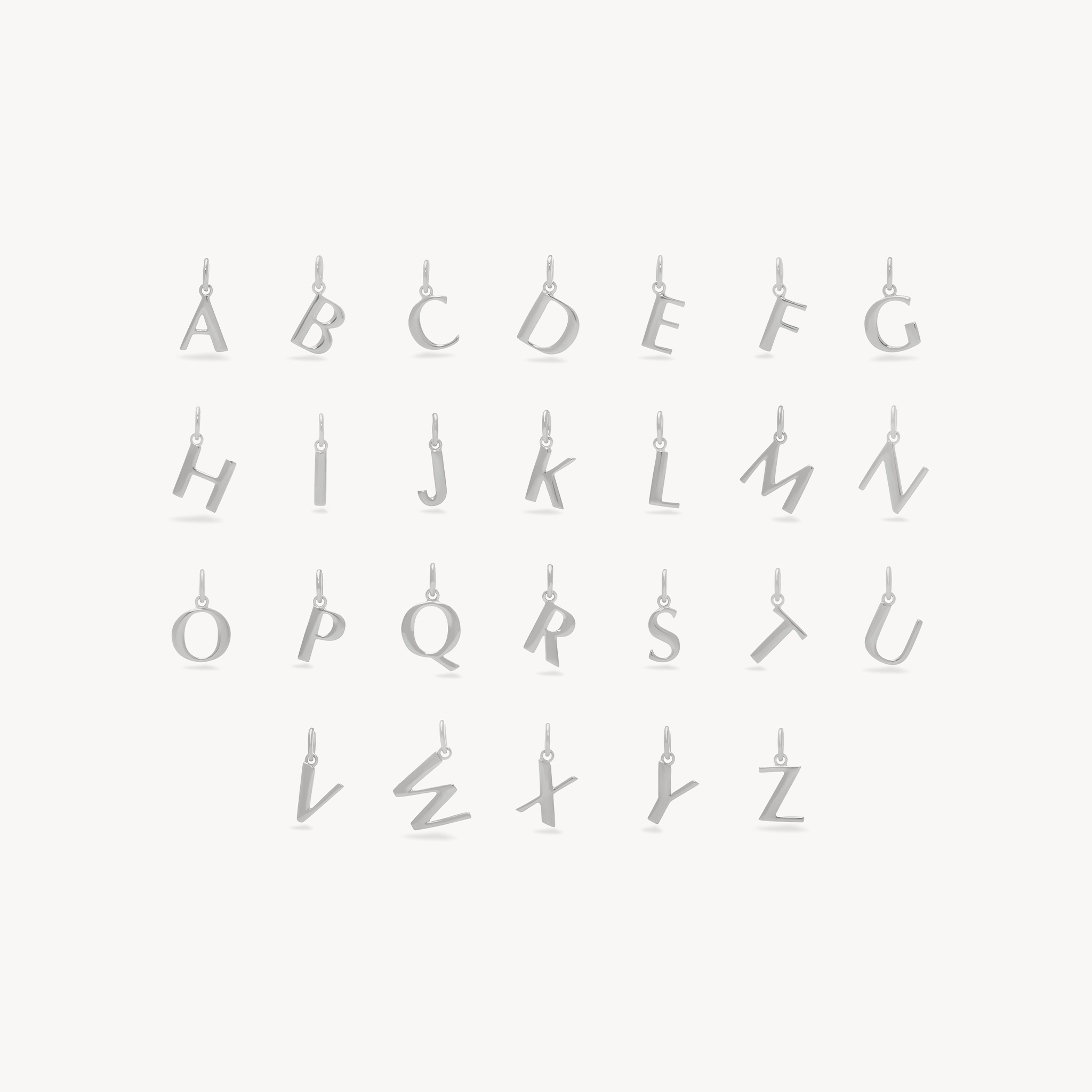 Silver Letter Charms