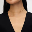 Singapore Slider Chain Necklace in Gold on model