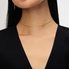 Singapore Slider Chain Necklace in Gold on model