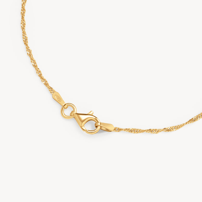 Gold Singapore Chain Anklet closure