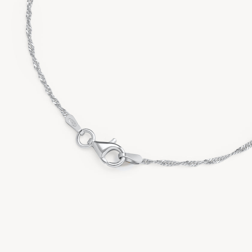 Silver Singapore Chain Anklet closure