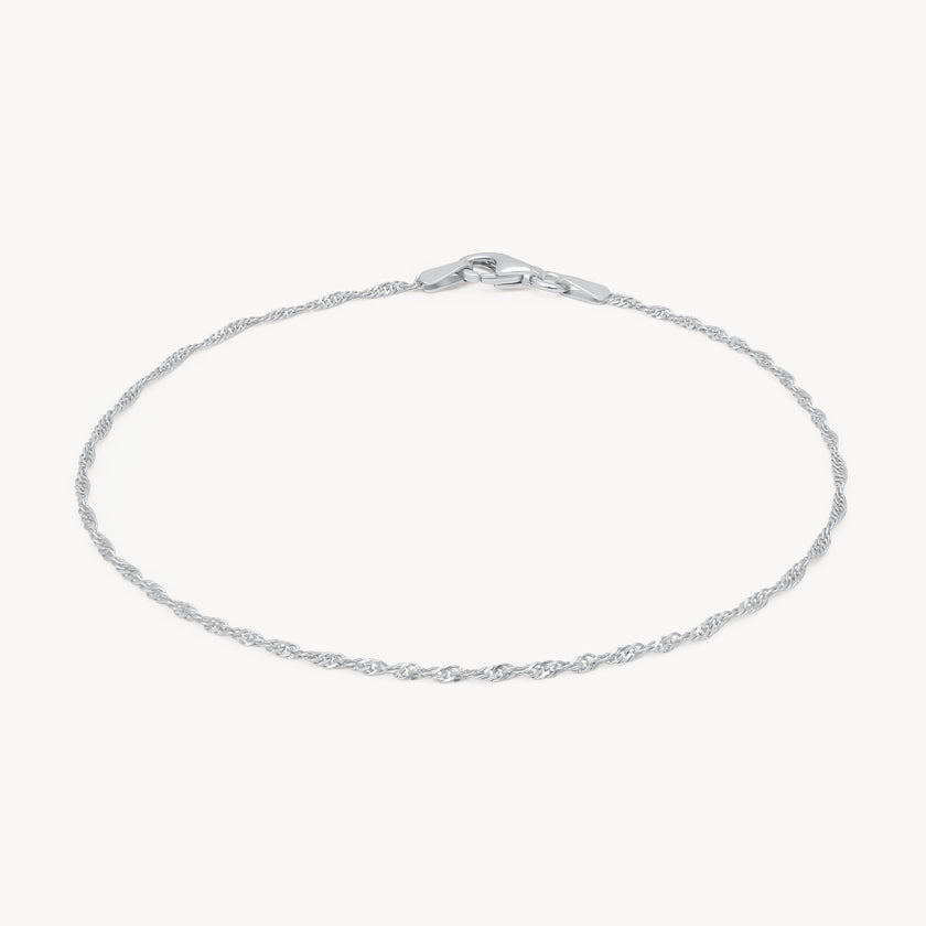 Silver Singapore Chain Anklet