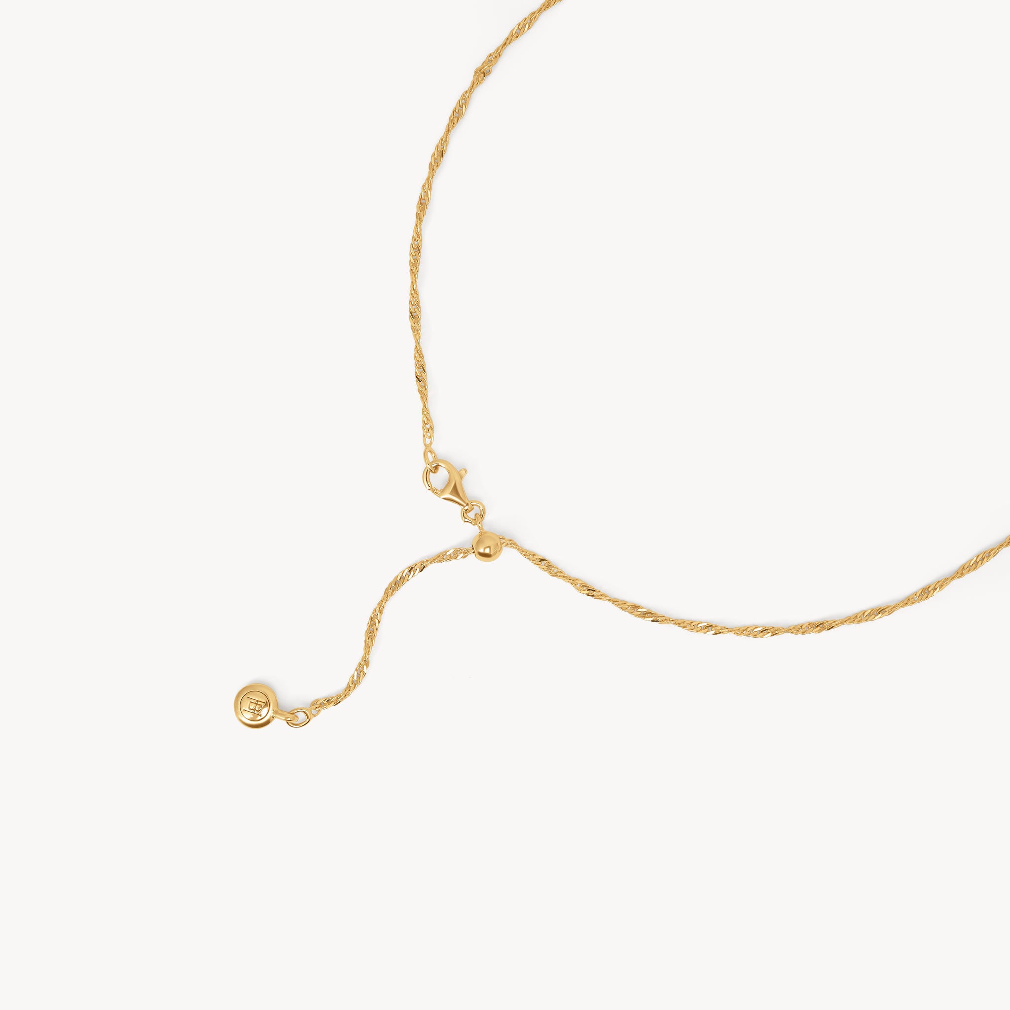Singapore Slider Chain Necklace Gold closure