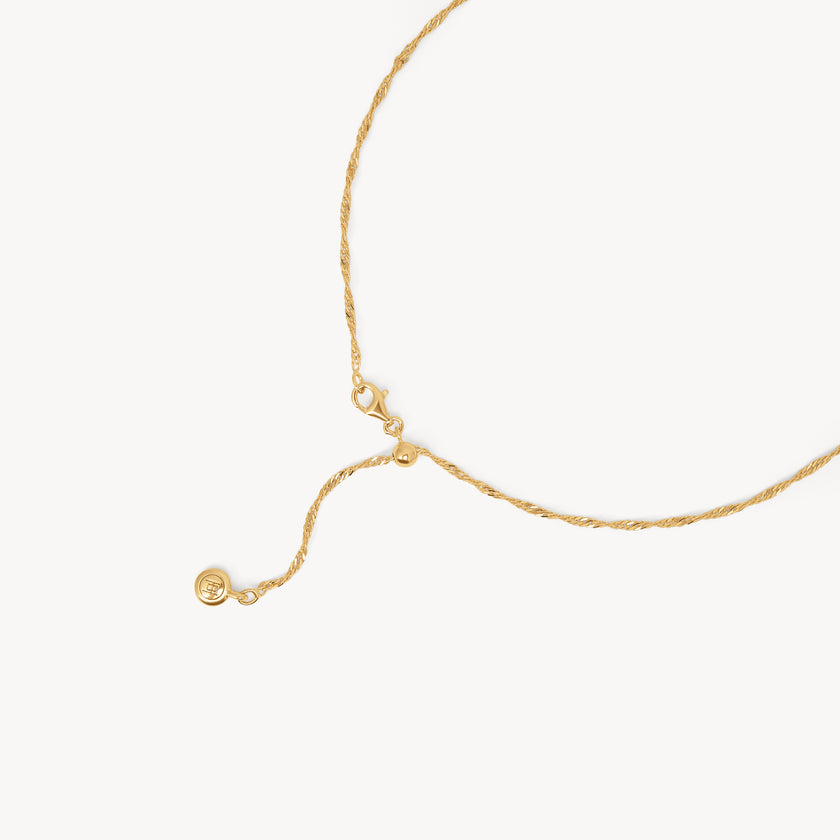 Singapore Slider Chain Necklace Gold closure