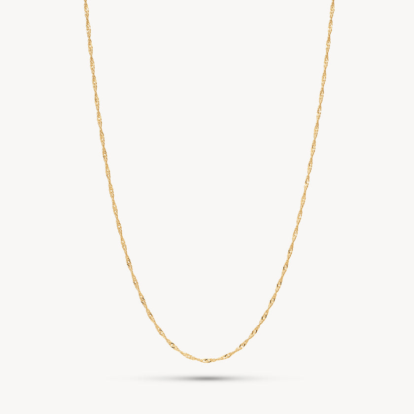 Singapore Slider Chain Necklace in Gold