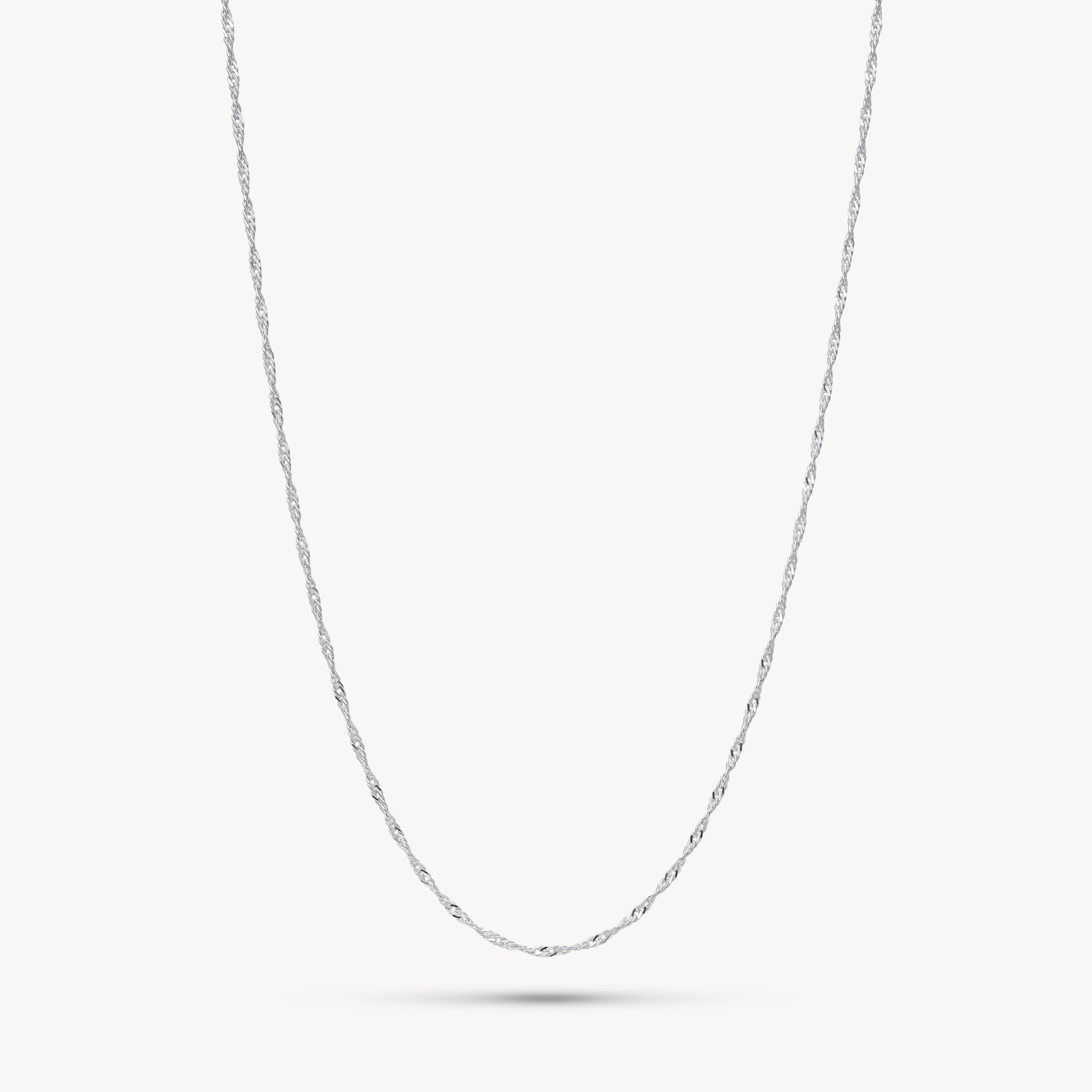 Singapore Slider Chain Necklace in Silver