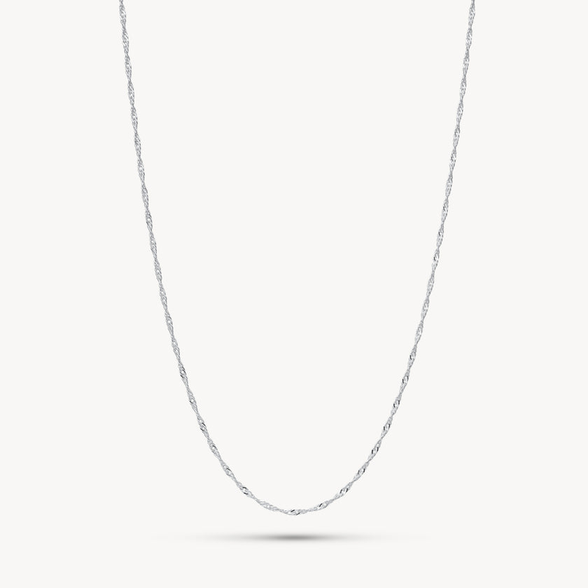 Singapore Slider Chain Necklace in Silver
