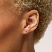 Single Opal Stud Earring on model