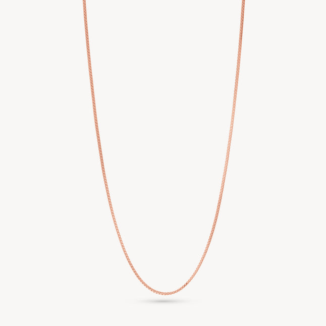 Box Chain Slider Necklace Rose Gold