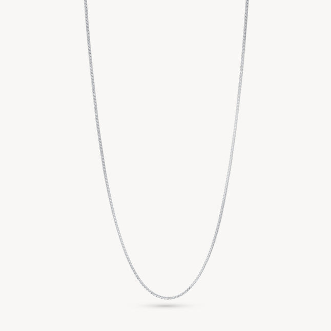 Box Chain Slider Necklace Silver