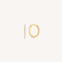 Gold Small Pavé Hoop Earrings