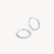Silver Small Pavé Hoop Earrings