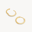 Gold Small Pavé Hoop Earrings open and laying flat