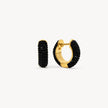 Black Small Sparkle Hoop Earrings