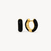 Black Small Sparkle Hoop Earrings