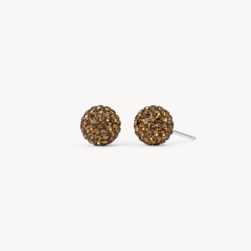 Small Espresso Sparkle Ball™ Stud Earrings