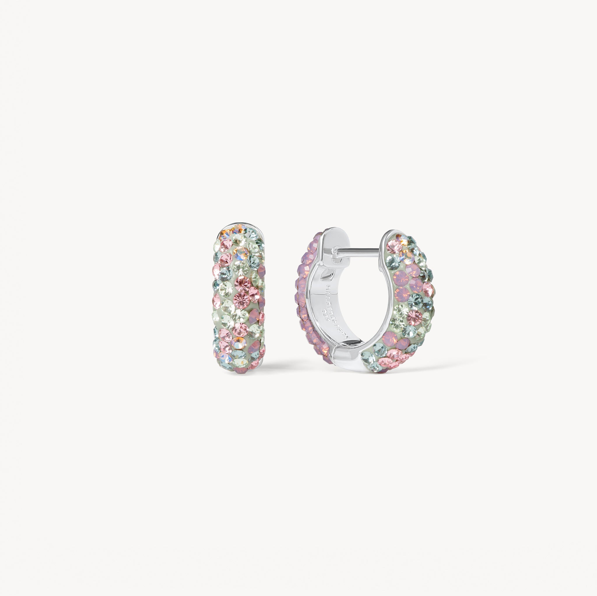 Abalone and Amethyst Opal Reversible Sparkle Hoop Earrings